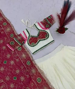 Navratri Roman Silk Heavy Embroidered Lehenga Choli with Dupatta 17 Navratri Roman Silk Heavy Embroidered Lehenga Choli with Dupatta - Image 7