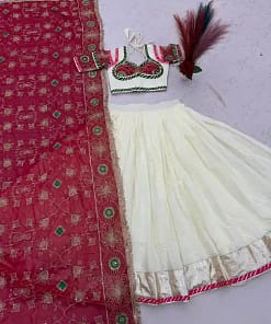 Navratri Roman Silk Heavy Embroidered Lehenga Choli with Dupatta 16 Navratri Roman Silk Heavy Embroidered Lehenga Choli with Dupatta - Image 6