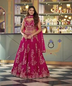 Home 14 Alternative view of Naysha Silk Sequin & Thread Embroidered Lehenga Choli with Organza Dupatta