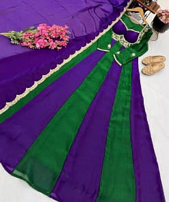 Fendy Silk Party Gown & Dupatta Set 14 Fendy Silk Party Gown & Dupatta Set - Image 3