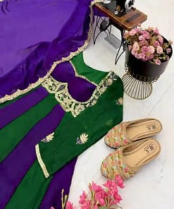 Fendy Silk Party Gown & Dupatta Set 16 Fendy Silk Party Gown & Dupatta Set - Image 5