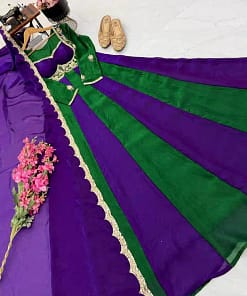 Fendy Silk Party Gown & Dupatta Set 15 Fendy Silk Party Gown & Dupatta Set - Image 4