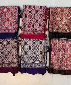 Crepe Gajji Silk Ajrakh Saree 9 Crepe Gajji Silk Ajrakh Saree - Image 3