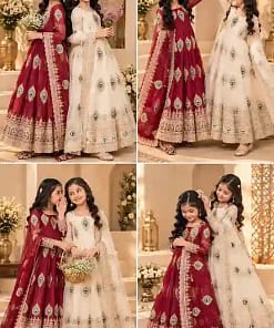 Kids Fendy Silk Embroidered Gown Set 16 Kids Fendy Silk Embroidered Gown Set - Image 5