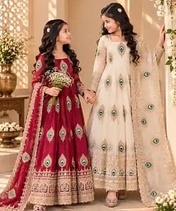 Kids Fendy Silk Embroidered Gown Set 22 Kids Fendy Silk Embroidered Gown Set - Image 11