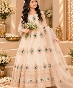 Kids Fendy Silk Embroidered Gown Set 23 Kids Fendy Silk Embroidered Gown Set - Image 12