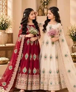 Kids Fendy Silk Embroidered Gown Set 21 Kids Fendy Silk Embroidered Gown Set - Image 10
