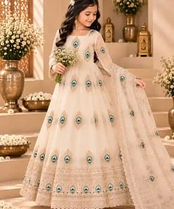 Kids Fendy Silk Embroidered Gown Set 18 Kids Fendy Silk Embroidered Gown Set - Image 7