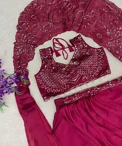 Rangoli Silk Lehenga Style Saree with Embroidered Blouse 7 Rangoli Silk Lehenga Style Saree with Embroidered Blouse - Image 3