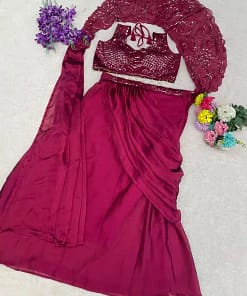 Home 22 Alternative view of Trending Rangoli Silk Lehenga Style Saree with Embroidered Blouse