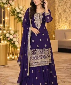 Royal Purple Handcrafted Kurti, Lehenga & Dupatta Set 4 Royal Purple Handcrafted Kurti, Lehenga & Dupatta Set - Image 2