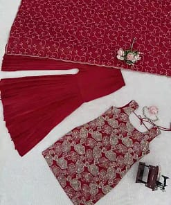 Simmer Silk Thread & Sequin Sharara Suit Set 16 Simmer Silk Thread & Sequin Sharara Suit Set - Image 3