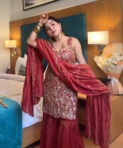 Simmer Silk Thread & Sequin Sharara Suit Set 15 Simmer Silk Thread & Sequin Sharara Suit Set - Image 2