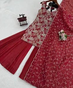 Simmer Silk Thread & Sequin Sharara Suit Set 18 Simmer Silk Thread & Sequin Sharara Suit Set - Image 5