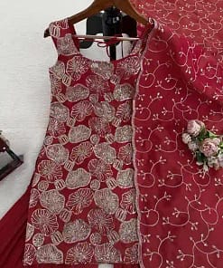 Simmer Silk Thread & Sequin Sharara Suit Set 17 Simmer Silk Thread & Sequin Sharara Suit Set - Image 4