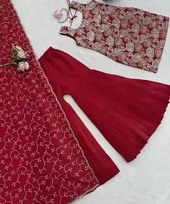 Simmer Silk Thread & Sequin Sharara Suit Set 27 Simmer Silk Thread & Sequin Sharara Suit Set - Image 14