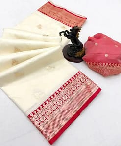 Soft Banarasi Silk Saree with Zari Weaving 7 Soft Banarasi Silk Saree with Zari Weaving - Image 3