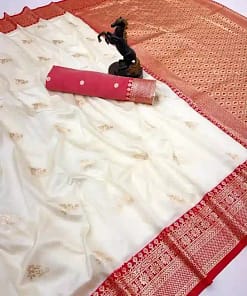 Soft Banarasi Silk Saree with Zari Weaving 9 Soft Banarasi Silk Saree with Zari Weaving - Image 5