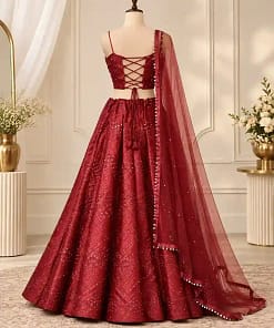 Red Tube Blouse Lehenga Set 11 Red Tube Blouse Lehenga Set - Image 6
