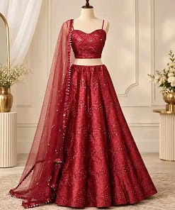 Red Tube Blouse Lehenga Set 8 Red Tube Blouse Lehenga Set - Image 3