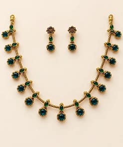 Traditional Gold Plated Necklace Set with Earrings 15 Traditional Gold Plated Necklace Set with Earrings - Image 4