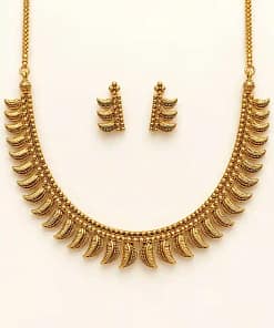 Traditional Gold Plated Necklace Set with Earrings 13 Traditional Gold Plated Necklace Set with Earrings - Image 2
