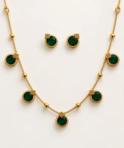 Traditional Gold Plated Necklace Set with Earrings 16 Traditional Gold Plated Necklace Set with Earrings - Image 5