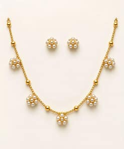 Traditional Gold Plated Necklace Set with Earrings 23 Traditional Gold Plated Necklace Set with Earrings - Image 12