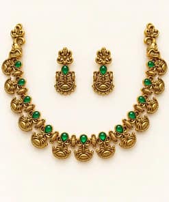 Traditional Gold Plated Necklace Set with Earrings 20 Traditional Gold Plated Necklace Set with Earrings - Image 9