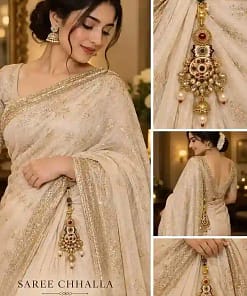 Gold-Tone Saree Chhalla with Pearl & Stone Detailing 25 Gold-Tone Saree Chhalla with Pearl & Stone Detailing - Image 11