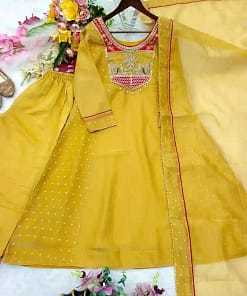Trending A-Line Cut Salsa Silk 3-Piece Set 28 Trending A-Line Cut Salsa Silk 3-Piece Set - Image 11