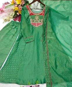 Trending A-Line Cut Salsa Silk 3-Piece Set 27 Trending A-Line Cut Salsa Silk 3-Piece Set - Image 10