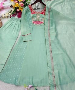 Trending A-Line Cut Salsa Silk 3-Piece Set 24 Trending A-Line Cut Salsa Silk 3-Piece Set - Image 7