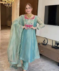 Trending A-Line Cut Salsa Silk 3-Piece Set 30 Trending A-Line Cut Salsa Silk 3-Piece Set - Image 13