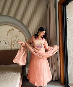 Trending A-Line Cut Salsa Silk 3-Piece Set 22 Trending A-Line Cut Salsa Silk 3-Piece Set - Image 5