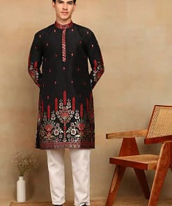Men’s Cotton Silk Daman Weaving Kurta 7 Men’s Cotton Silk Daman Weaving Kurta - Image 4