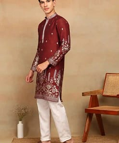 Men’s Cotton Silk Daman Weaving Kurta 6 Men’s Cotton Silk Daman Weaving Kurta - Image 3