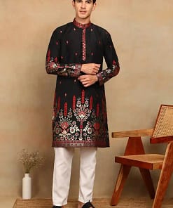 Men’s Cotton Silk Daman Weaving Kurta 5 Men’s Cotton Silk Daman Weaving Kurta - Image 2