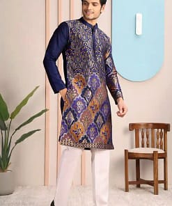 Men’s Silk Elephant Weave Kurta