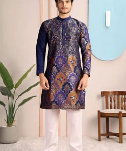 Men’s Silk Elephant Weave Kurta 10 Men’s Silk Elephant Weave Kurta - Image 5