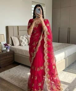 Ready-to-Wear Net Embroidered Saree 11 Ready-to-Wear Net Embroidered Saree5