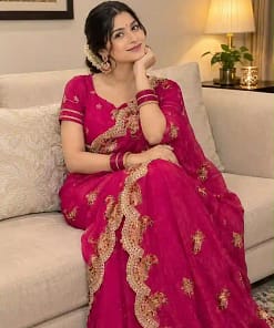 Ready-to-Wear Net Embroidered Saree5