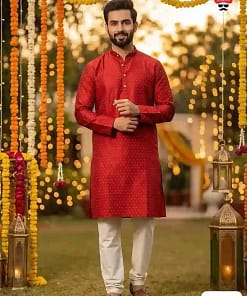 Shubh Silk Jacquard Kurta Pyjama Set 17 Shubh Silk Jacquard Kurta Pyjama Set - Image 6