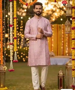 Shubh Silk Jacquard Kurta Pyjama Set