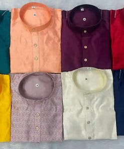 Shubh Silk Jacquard Kurta Pyjama Set 13 Shubh Silk Jacquard Kurta Pyjama Set - Image 2