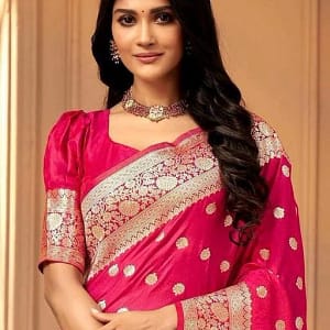 Rani Pink Banarasi Saree