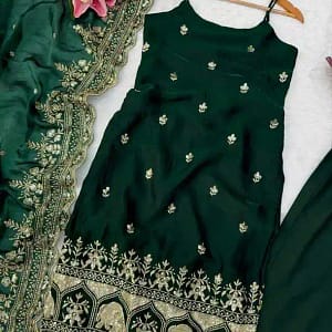 Designer Fendy Silk Thread & Sequin Anarkali Set - Image 8