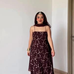 Designer Flux Georgette Thread & Sequins 3-Piece Suit Set - Image 16