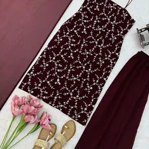 Designer Flux Georgette Thread & Sequins 3-Piece Suit Set - Image 5