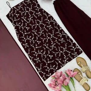 Designer Flux Georgette Thread & Sequins 3-Piece Suit Set - Image 4
